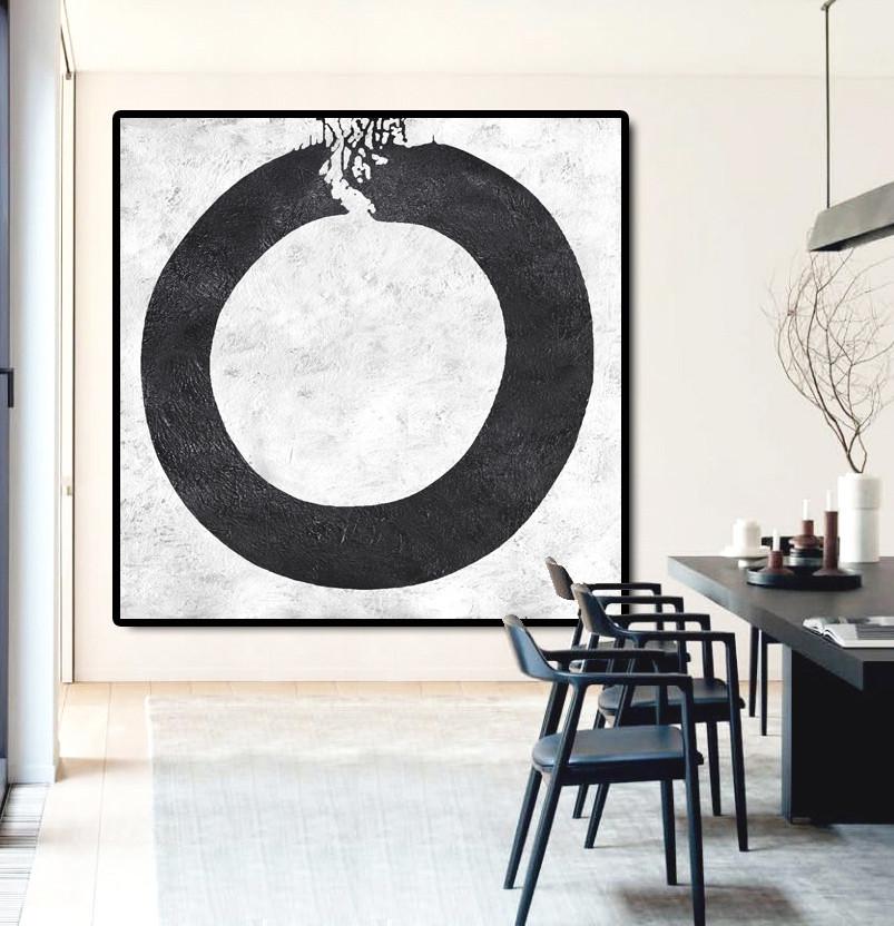 Minimal Black and White Painting #MN18A - Click Image to Close